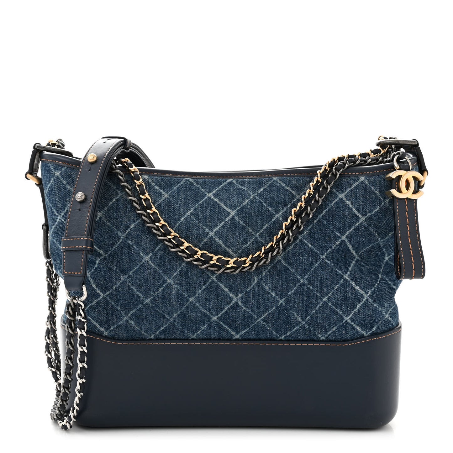 Denim Calfskin Medium Gabrielle Hobo Blue