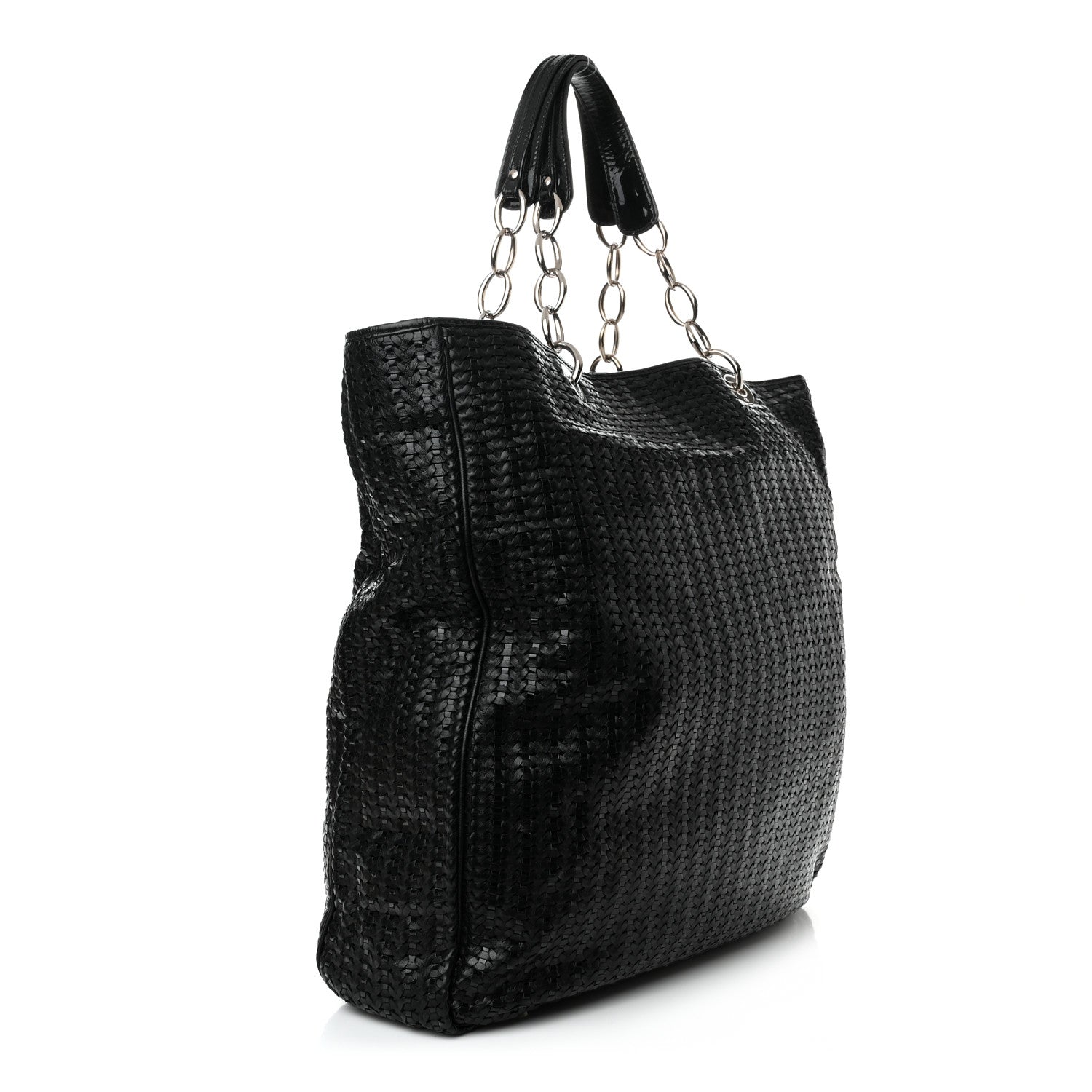 Christian Dior Lambskin Woven Dior Soft Shopping Tote Black 3 of 12