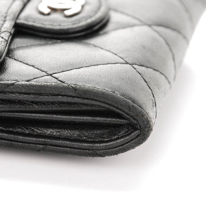 Chanel Lambskin Quilted Flap Card Holder Wallet Black 8 of 10
