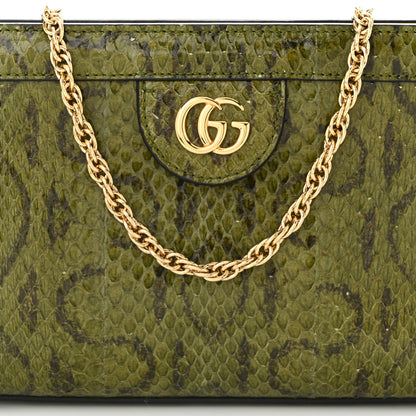 Gucci Snakeskin GG Mini Ophidia Chain Shoulder Bag Green 8 of 10