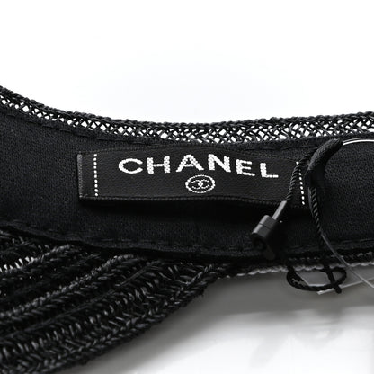 Chanel Abaca Cotton Ribbon Visor S Black 7 of 7