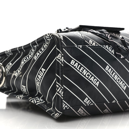 Balenciaga Veau Allover Logo Classic Silver Hardware S City Black White 8 of 13