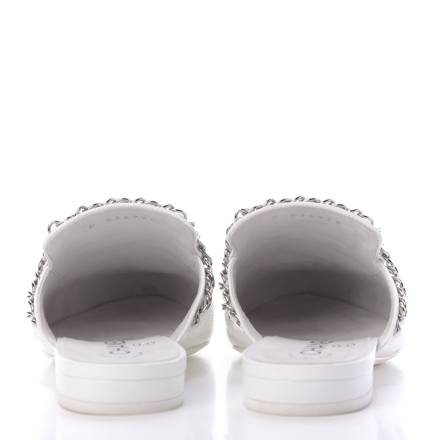 Chanel Goatskin Chain CC Mules 35.5 White 5 of 12