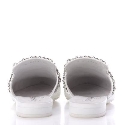 Chanel Goatskin Chain CC Mules 35.5 White 5 of 12