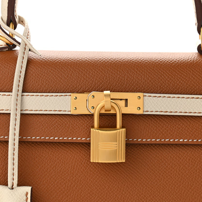 Hermes Epsom Horseshoe Kelly Sellier 25 Gold Craie 10 of 12
