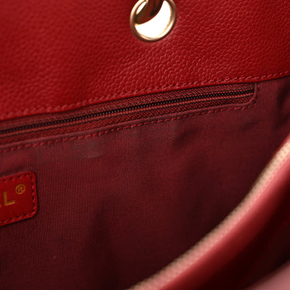 Chanel Caviar Quilted Grand Shopping Tote GST Red 11 of 17