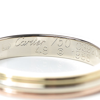 Cartier 18K Pink Yellow White Gold 2.8mm Trinity Wedding Band Ring 48 4.5 4 of 4