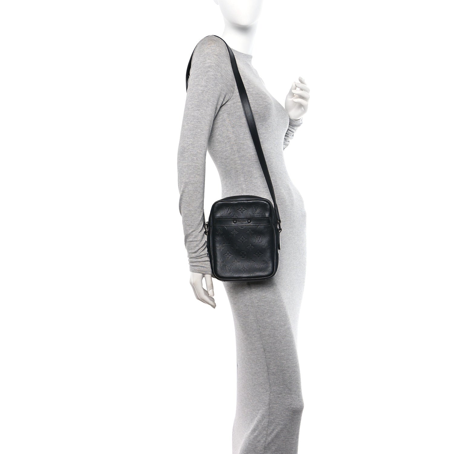 Louis Vuitton Calfskin Monogram Shadow Danube PM Black 2 of 9