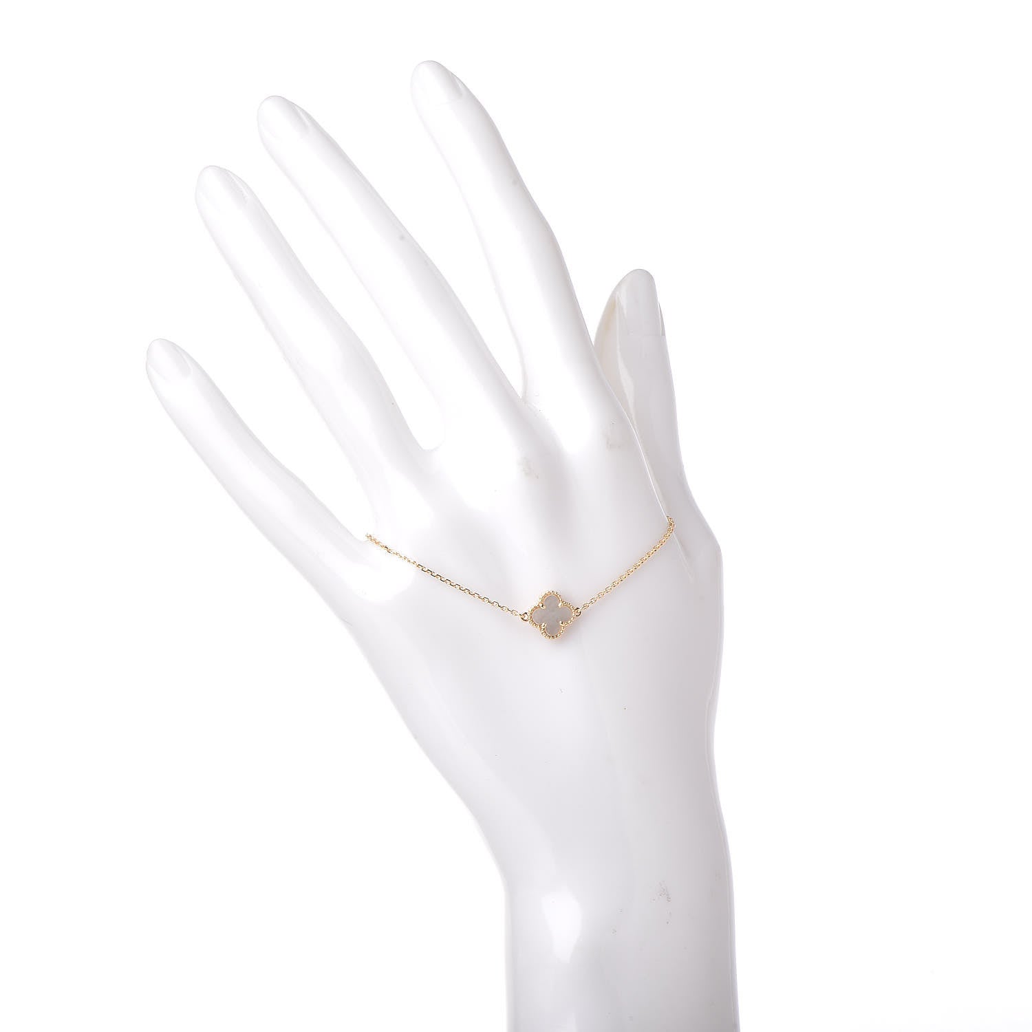 Van Cleef & Arpels 18K Yellow Gold Mother of Pearl Sweet Alhambra Bracelet 2 of 6
