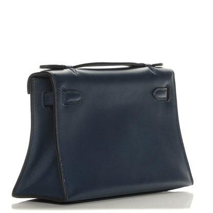 Hermes Swift Kelly Pochette Clutch Bleu de Prusse 12 of 19