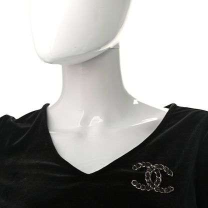 Chanel Lambskin Chain CC Brooch Black Gold 2 of 4