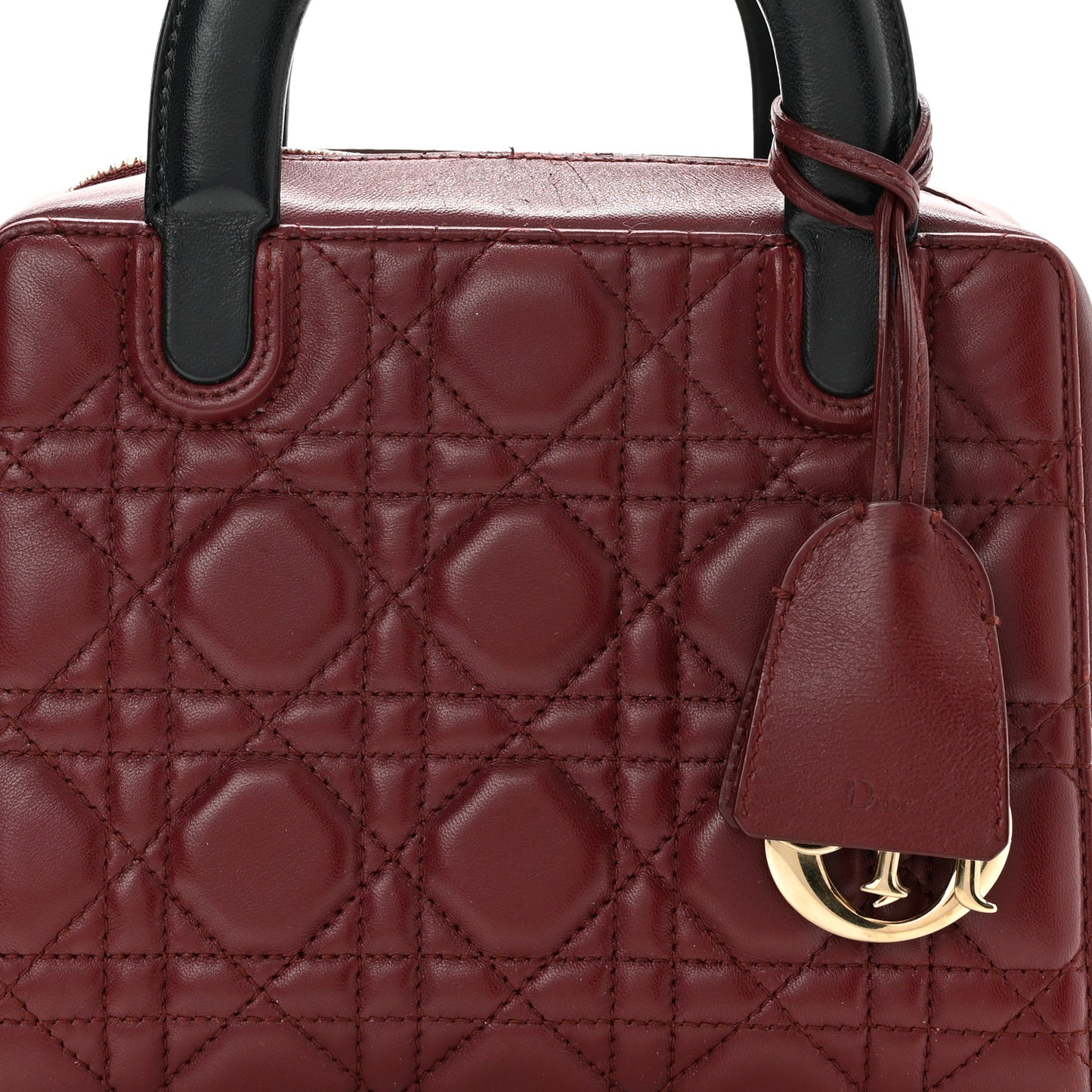 Lambskin Cannage Lily Tote Red Sapphire Blue