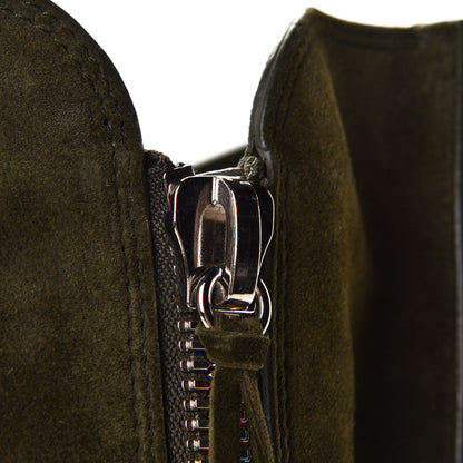 Balenciaga Baby Daim Suede Papier A4 Zip Around Tote Vert Militaire 9 of 11