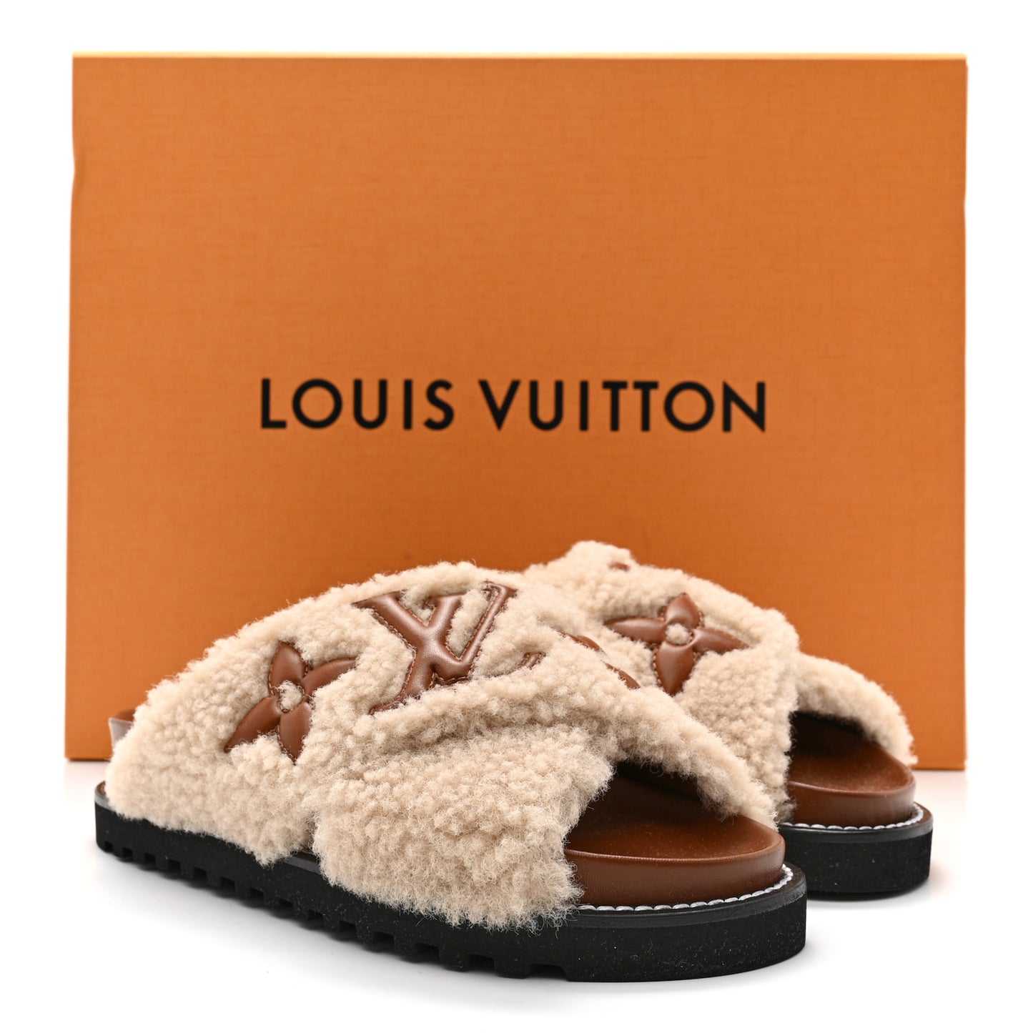 Shearling Paseo Flat Comfort Mule 36 Brown