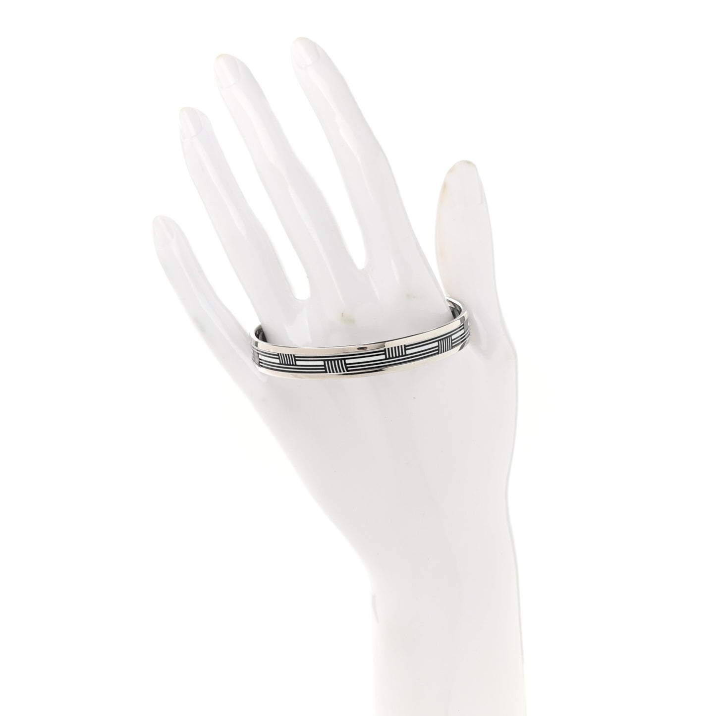 Enamel Printed Narrow Bracelet 65 Black White