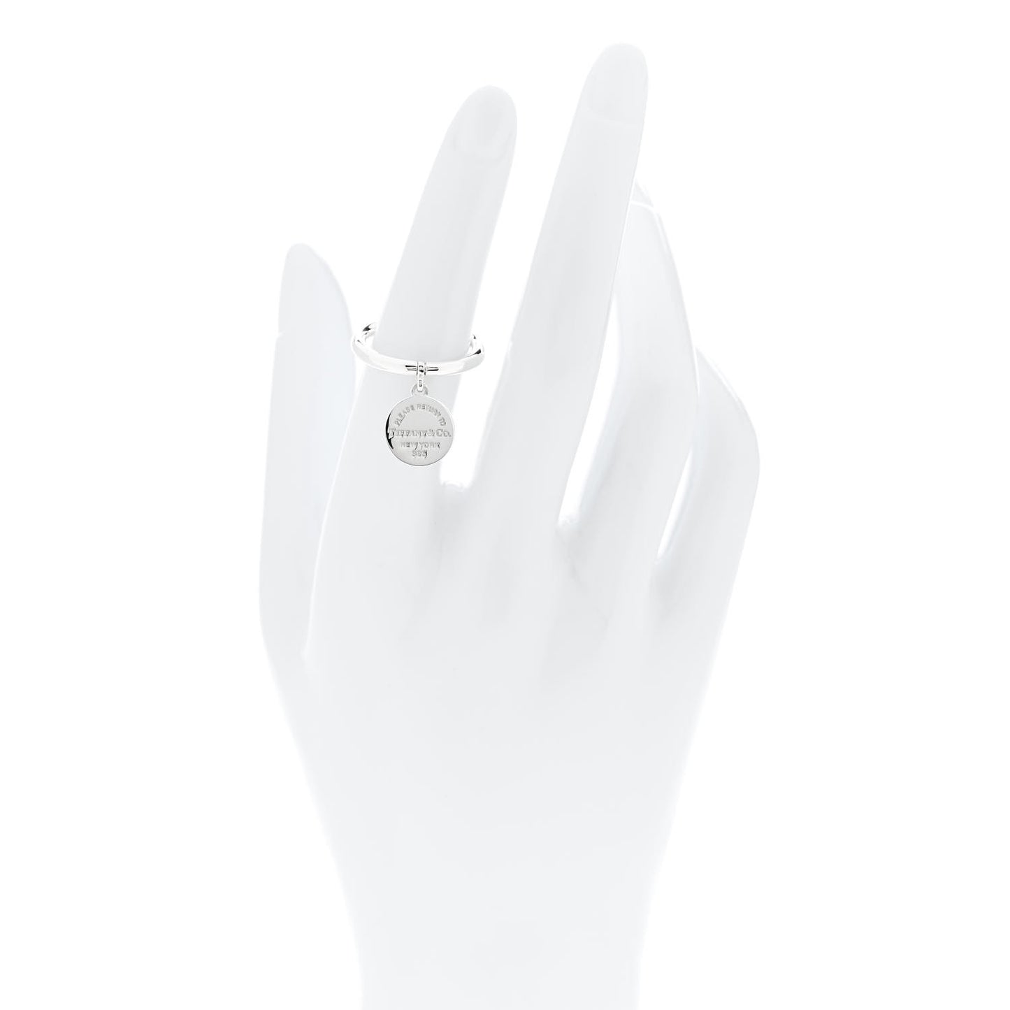 Sterling Silver Return to Tiffany Round Charm Ring 50 5.5