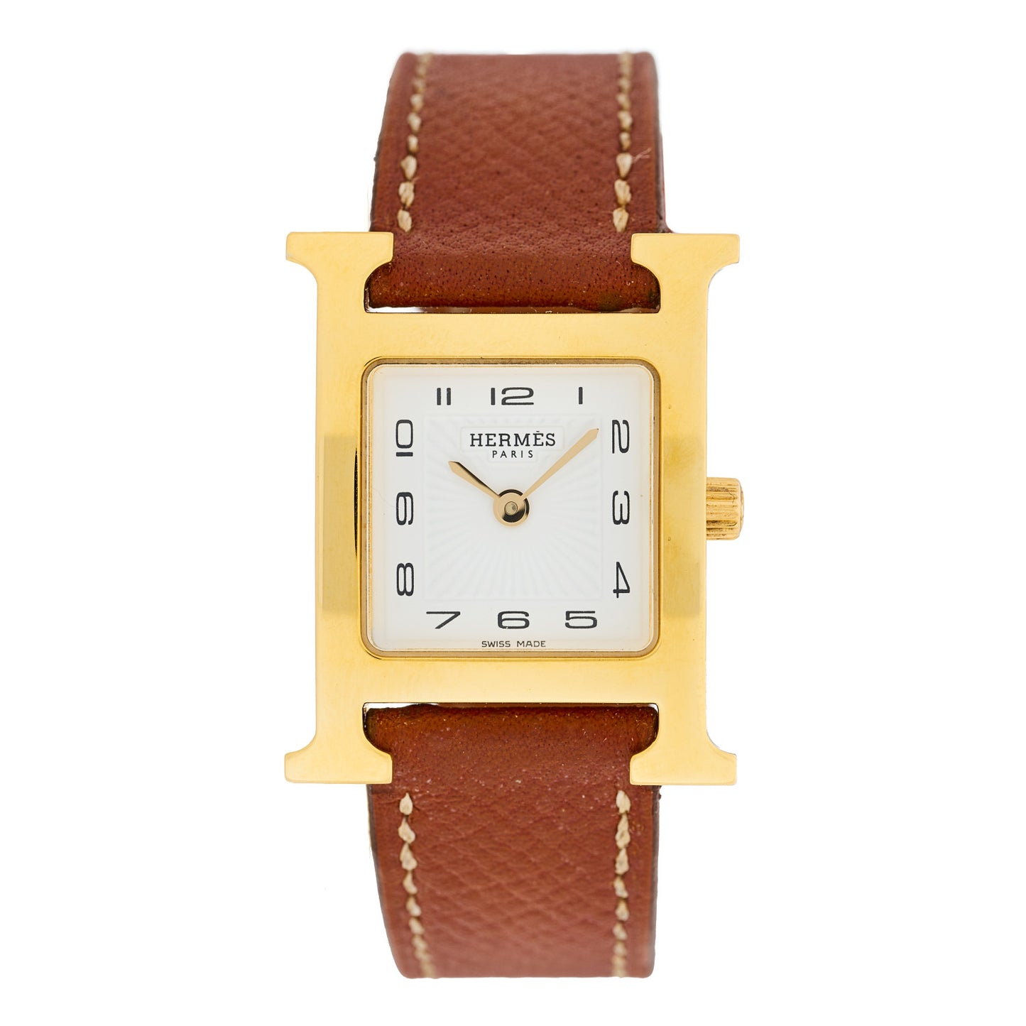 Stainless Steel Epsom 21mm Heure H Hour Quartz Watch Gold