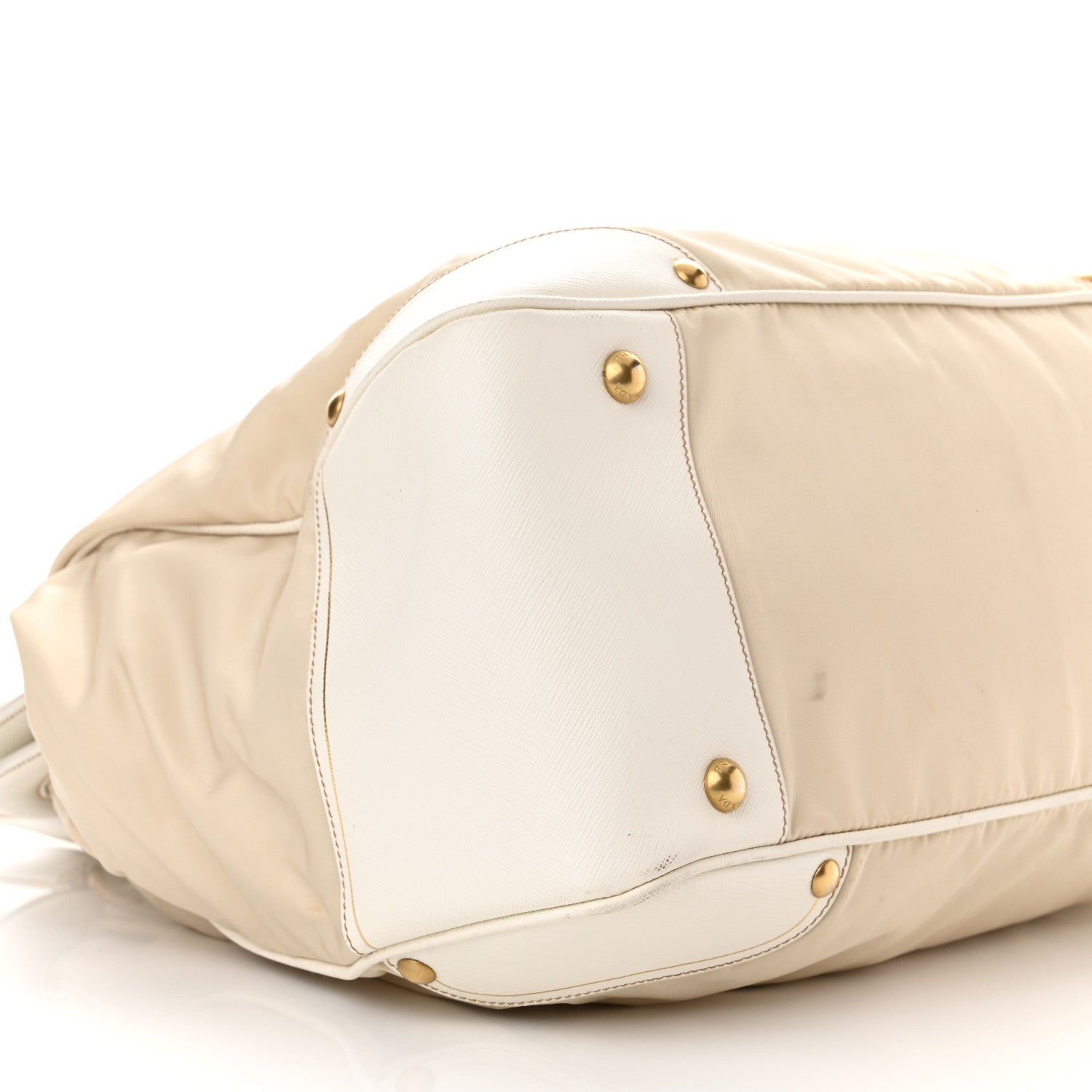 Prada Nylon Tessuto Vitello Daino Tote White 10 of 13