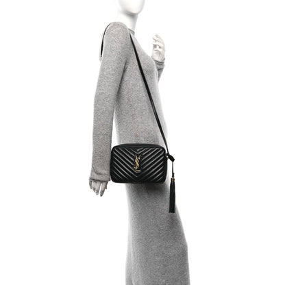 Saint Laurent Calfskin Matelasse Monogram Lou Camera Bag Black 2 of 11