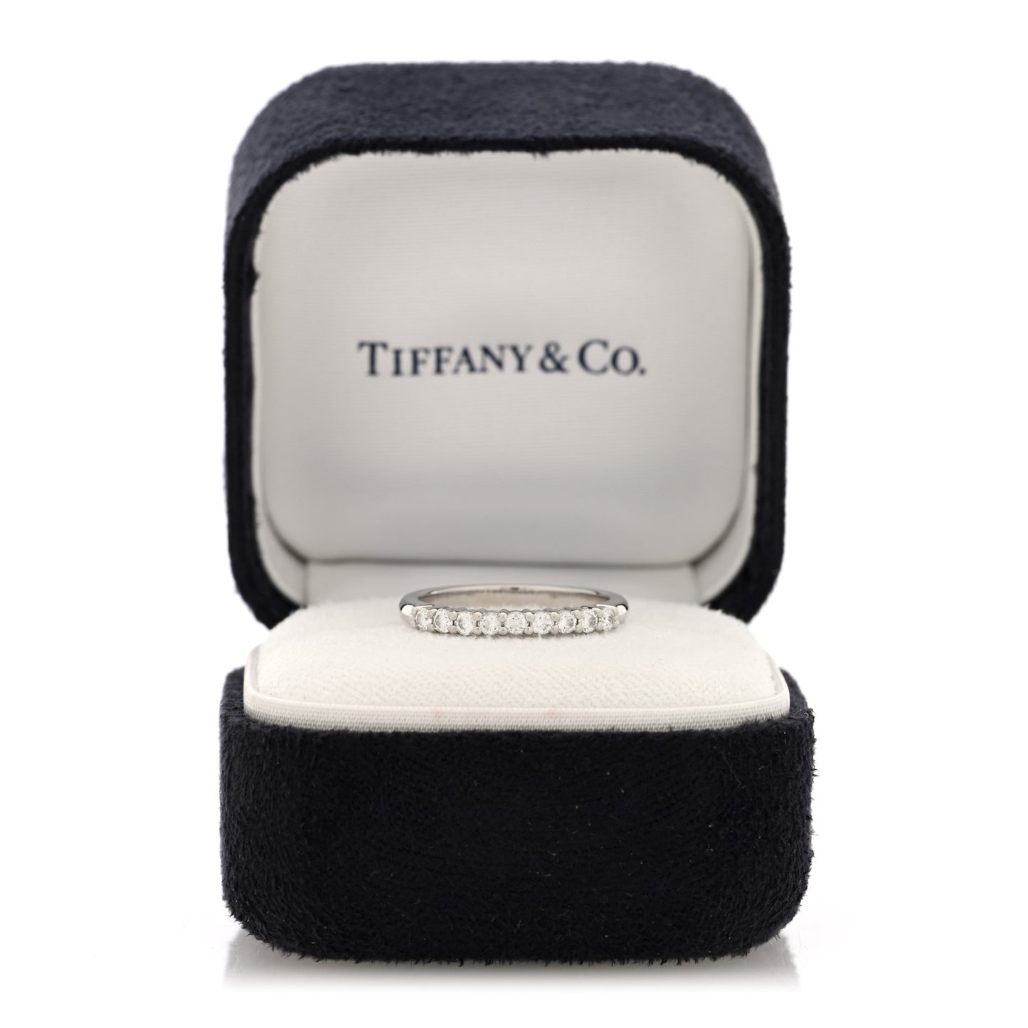 Platinum Diamond .27ctw 2.2mm Half Circle Forever Band Ring 52 6