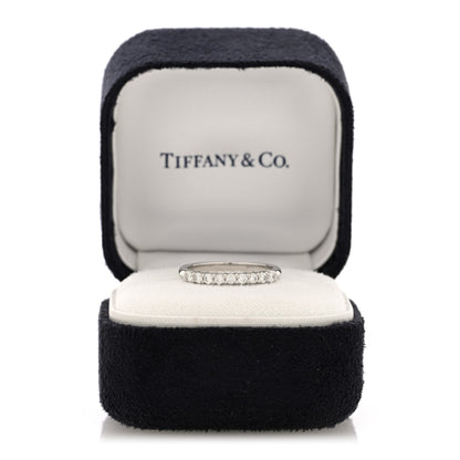 Tiffany Platinum Diamond .27ctw 2.2mm Half Circle Forever Band Ring 52 6 5 of 5