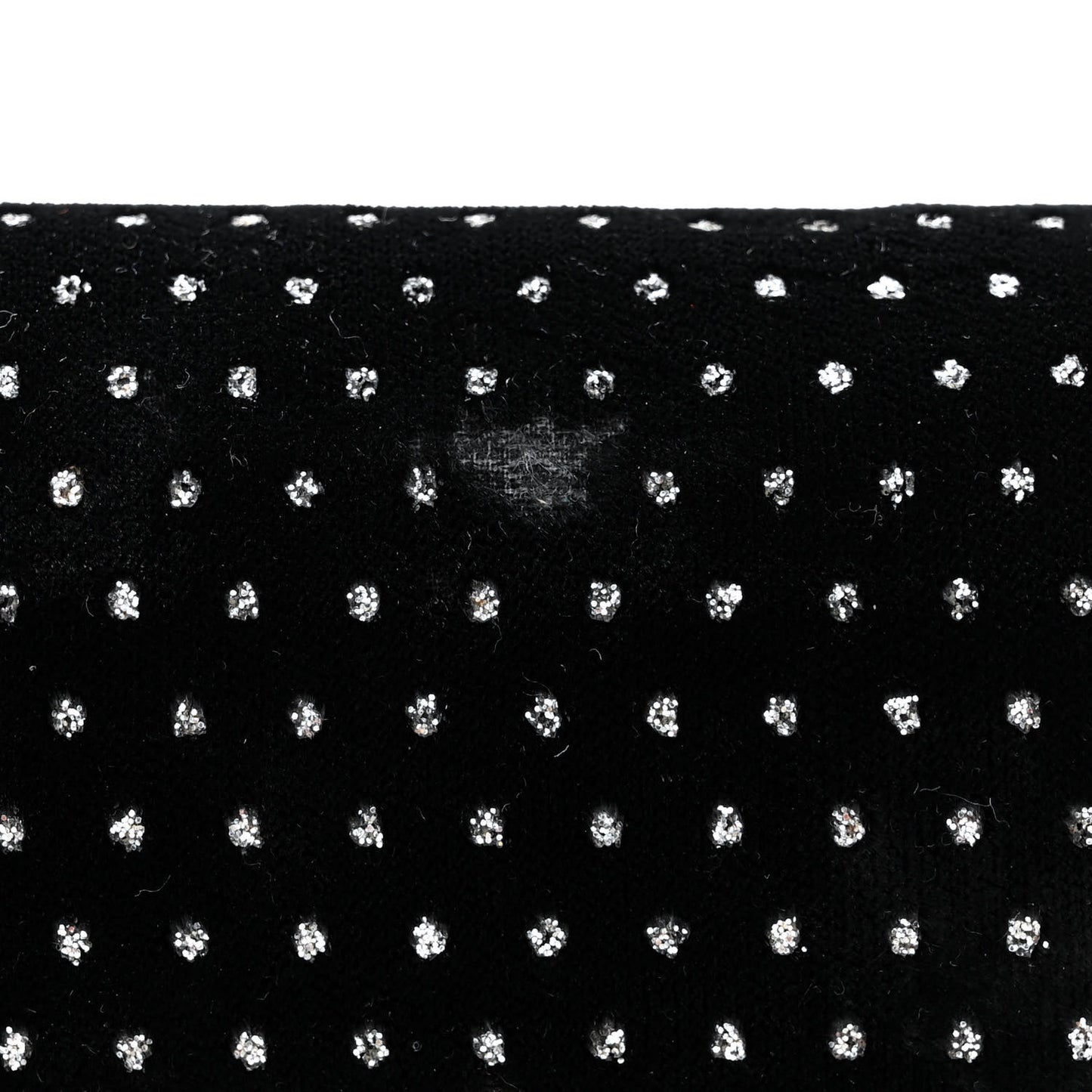 Velvet Crystal Monogram Chain Wallet Black