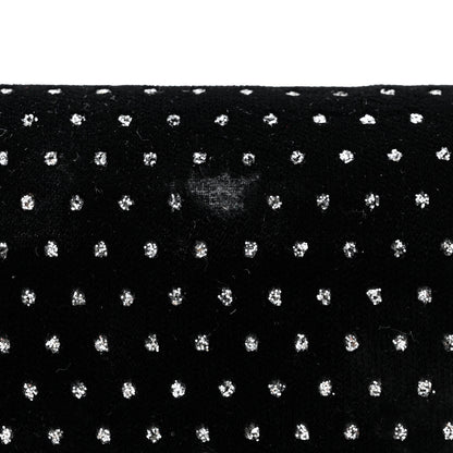 Saint Laurent Velvet Crystal Monogram Chain Wallet Black 10 of 14