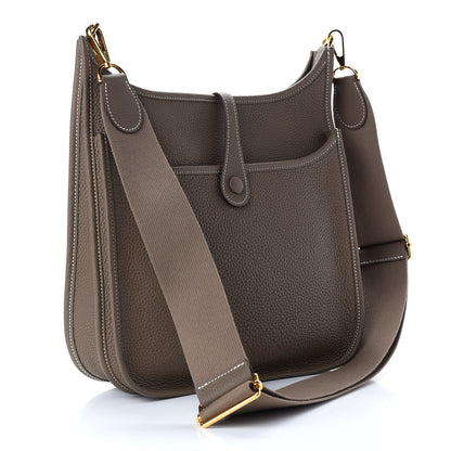 Hermes Taurillon Clemence Evelyne III PM Etoupe 3 of 9