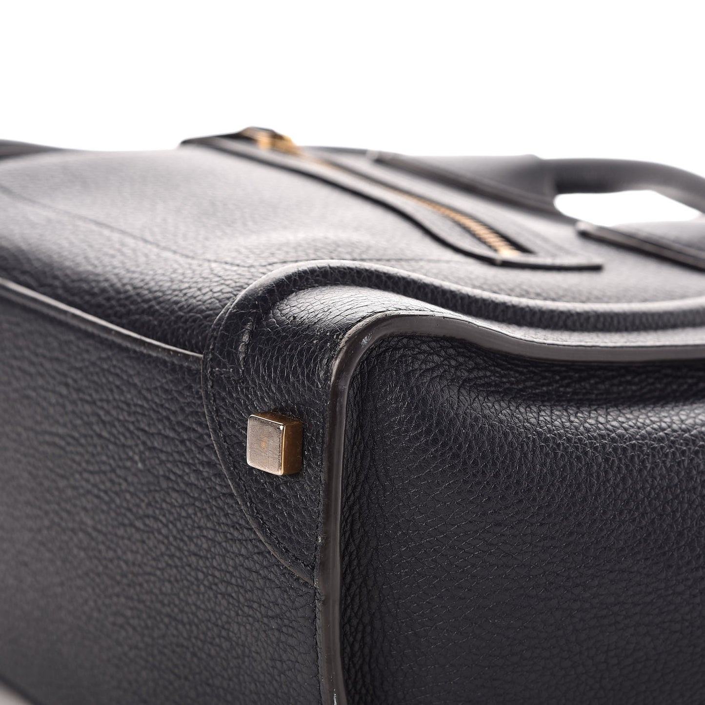Drummed Calfskin Micro Luggage Black
