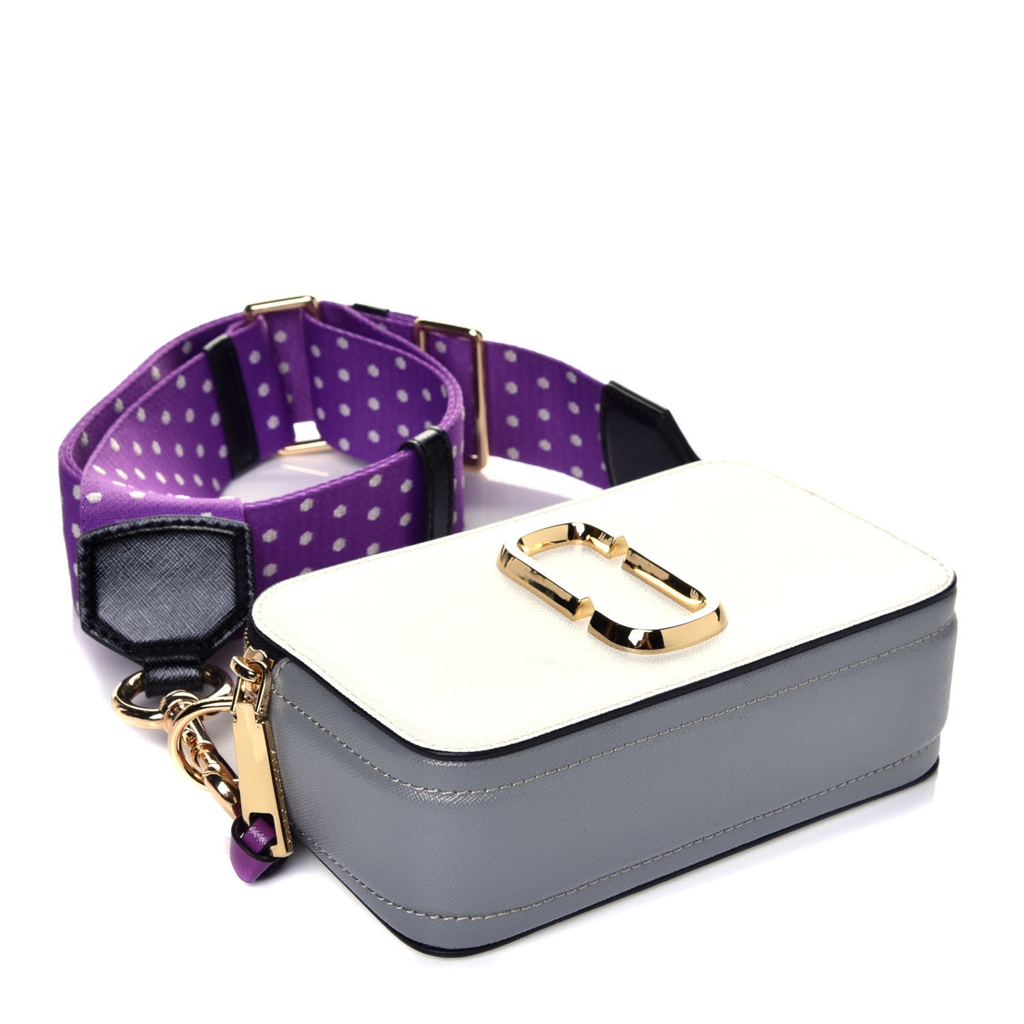 Saffiano Small Snapshot Camera Bag Moon White Multi