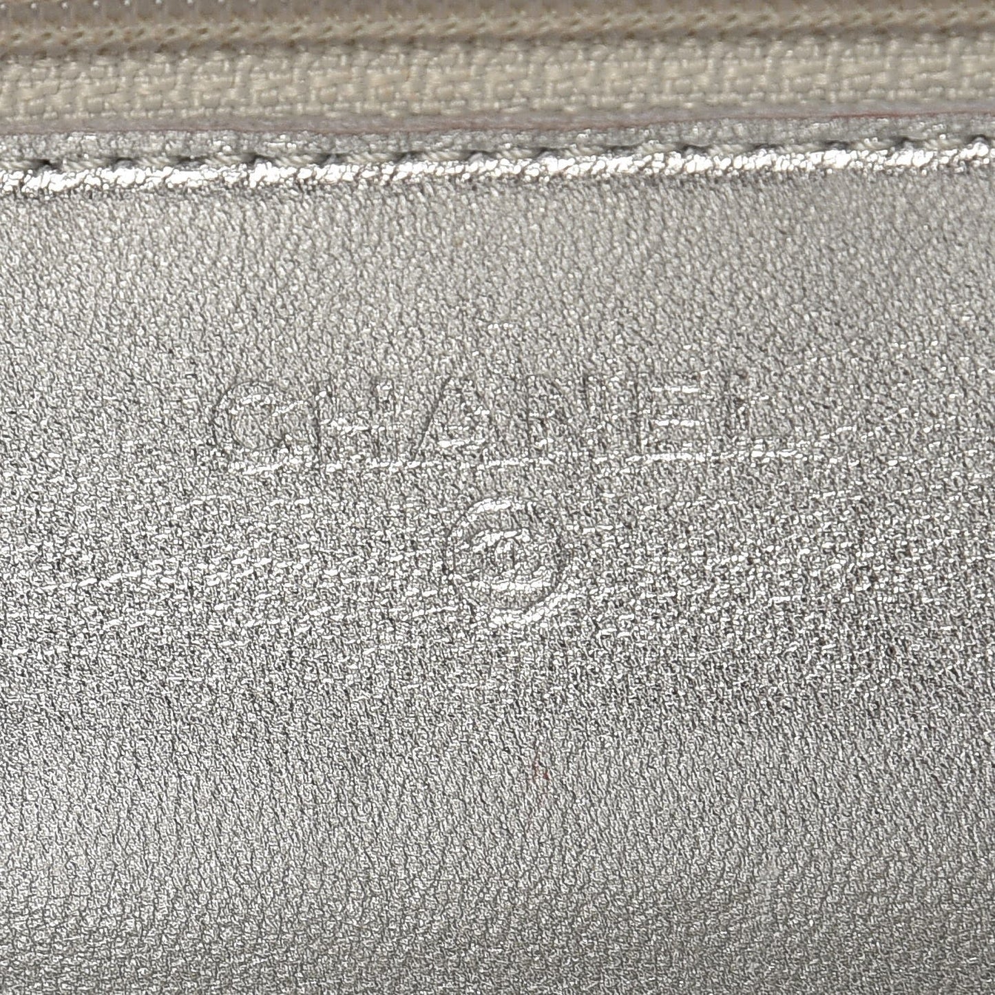 Metallic Lambskin Wallet On Chain WOC Silver