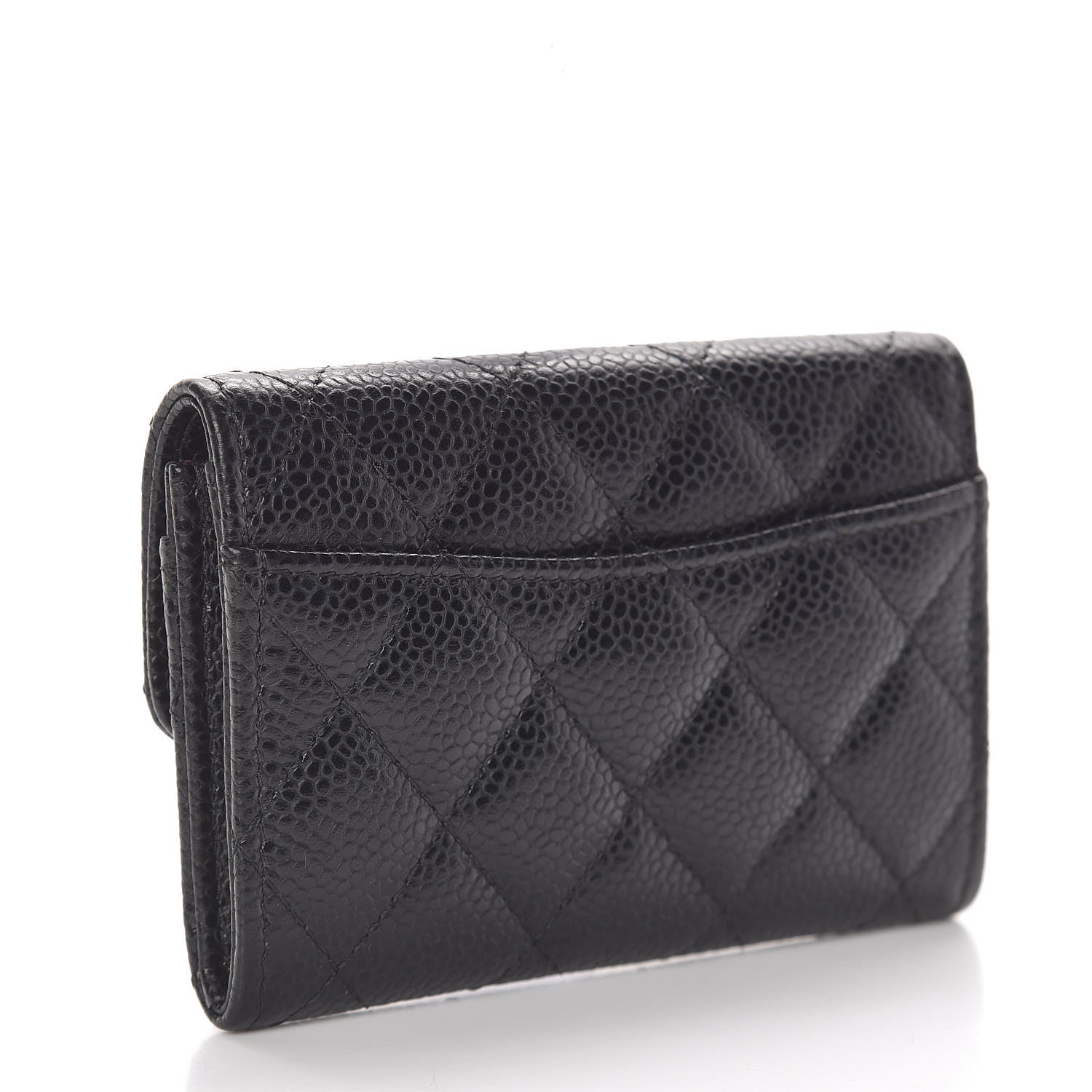 Chanel Caviar Quilted Flap Card Holder Wallet Black 3 of 9