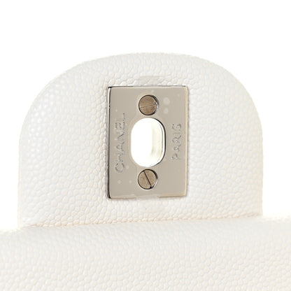 Chanel Caviar Quilted Medium Double Flap White 11 of 13