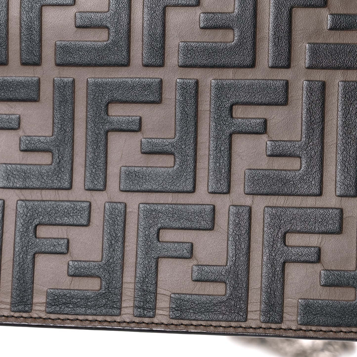 Vitello Cruise F is Fendi Bi-Color FF 1974 Embossed Medium Envelope Wallet On Chain Maya Black Sunflower