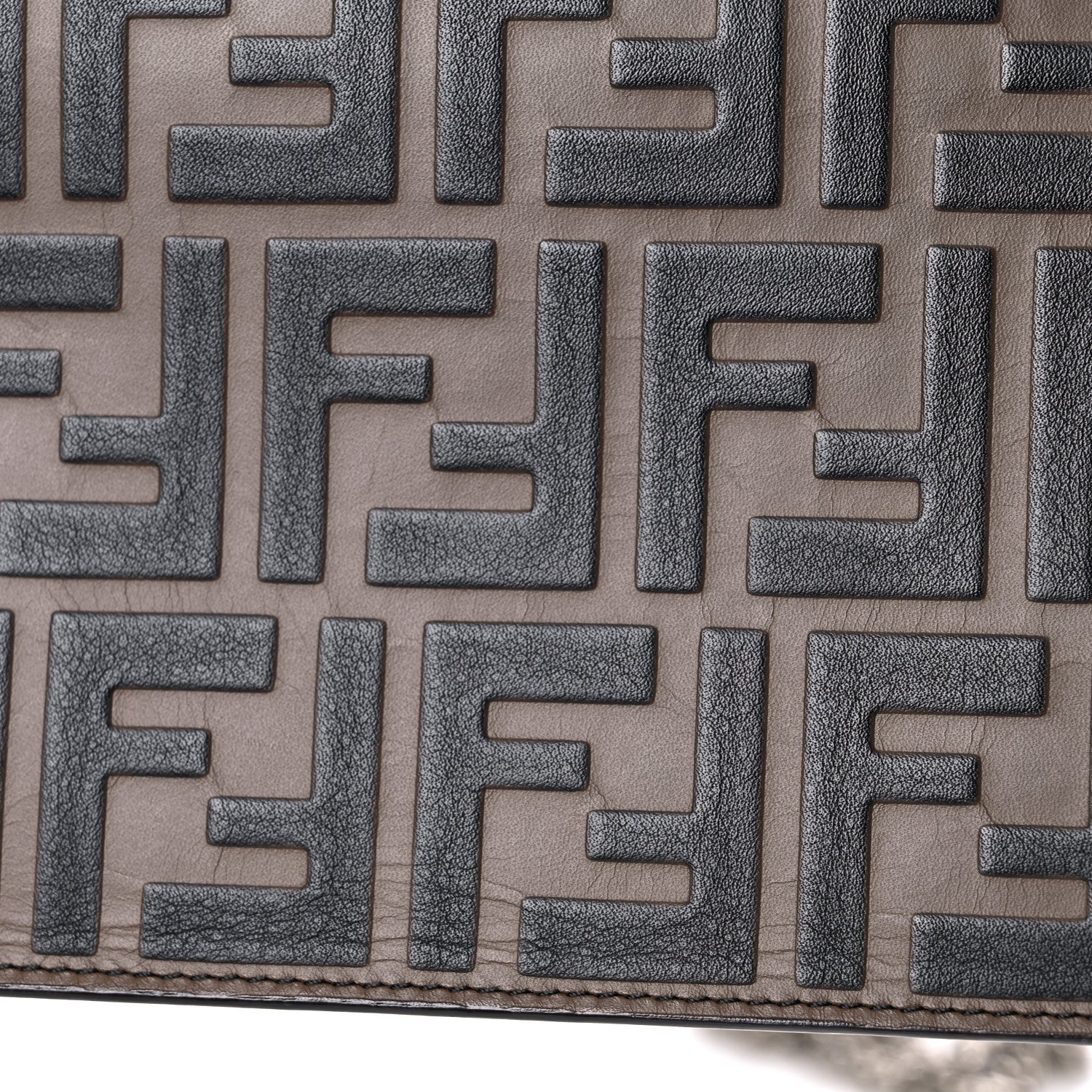 Fendi Vitello Cruise F is Fendi Bi-Color FF 1974 Embossed Medium Envelope Wallet On Chain Maya Black Sunflower 15 of 18