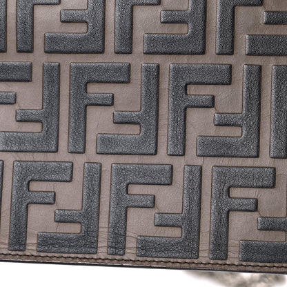 Fendi Vitello Cruise F is Fendi Bi-Color FF 1974 Embossed Medium Envelope Wallet On Chain Maya Black Sunflower 15 of 18