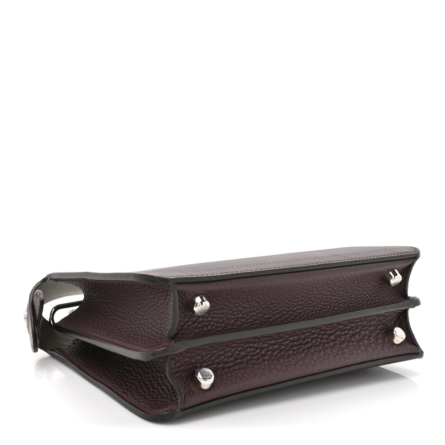 Cuoio Romano Vitello Cover Glazed Fabric Bi-Color FF 1974 Mini Peekaboo I SEE U Satchel  Ghianda Grezzo