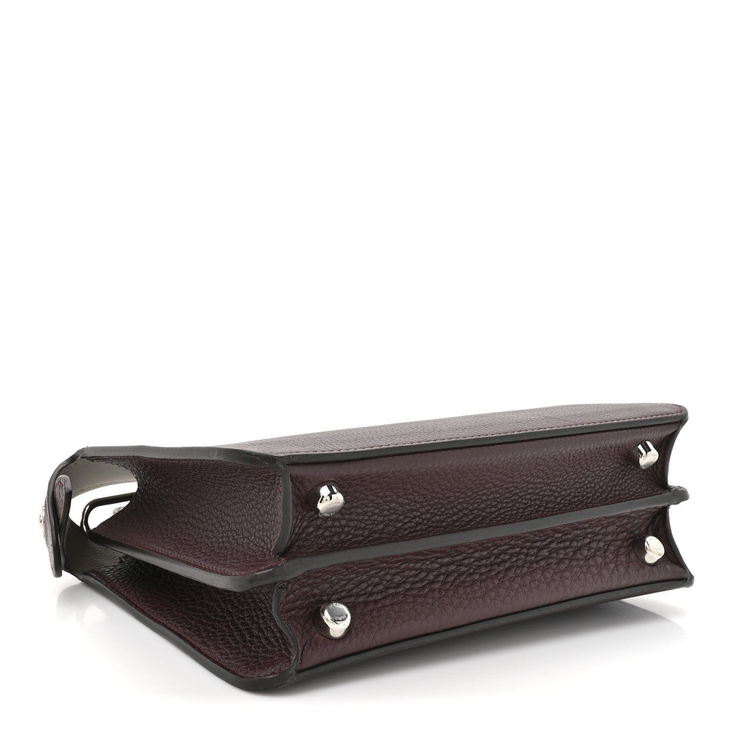 Fendi Cuoio Romano Vitello Cover Glazed Fabric Bi-Color FF 1974 Mini Peekaboo I SEE U Satchel  Ghianda Grezzo 3 of 13