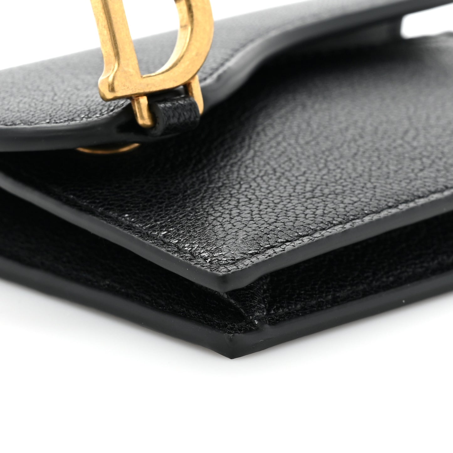 Goatskin Saddle Card Holder Black