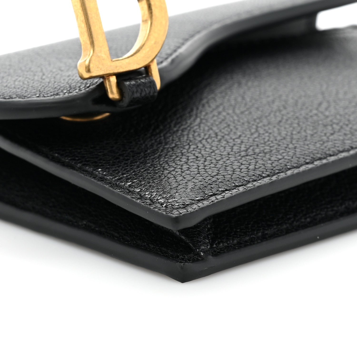 Christian Dior Goatskin Saddle Card Holder Black 9 of 10