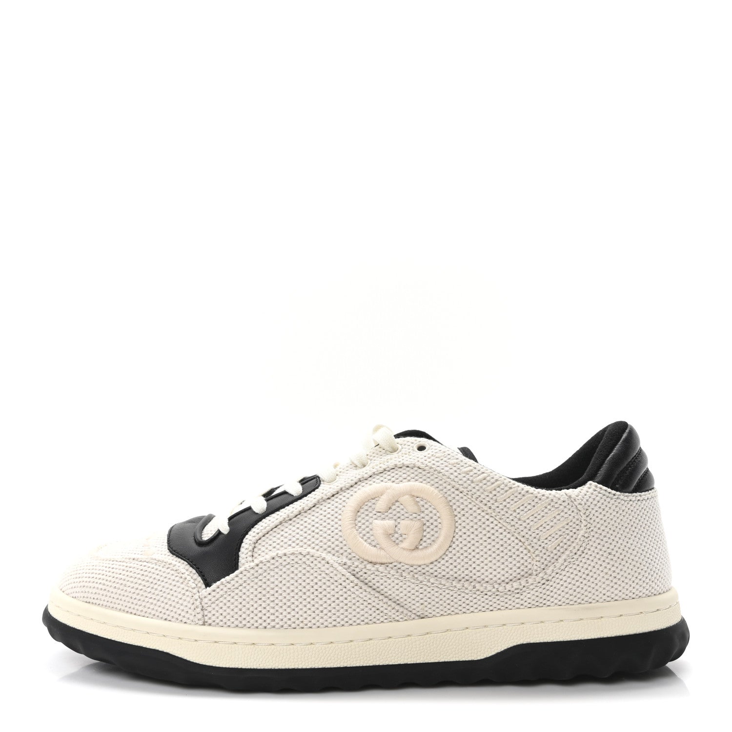 Gucci Canvas Calfskin Mens Mac80 Sneakers 8.5 Natural Black 1 of 10