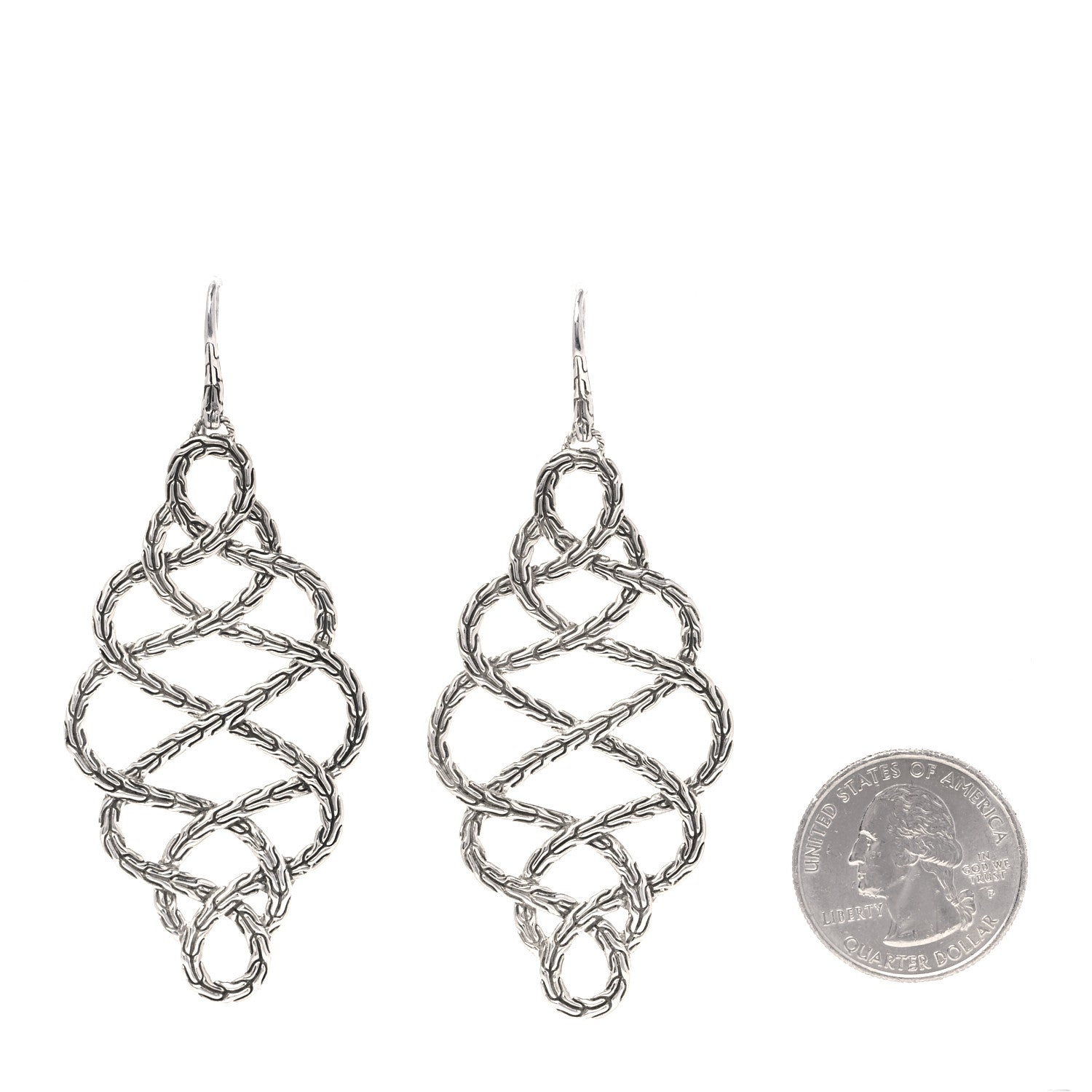 John Hardy Sterling Silver Classic Chain Braided Drop Earrings 2 of 4