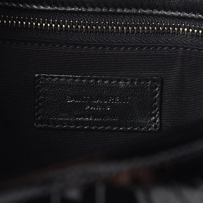 Saint Laurent Patent Crocodile Embossed Lambskin Monogram Medium Niki Chain Satchel Black 6 of 7