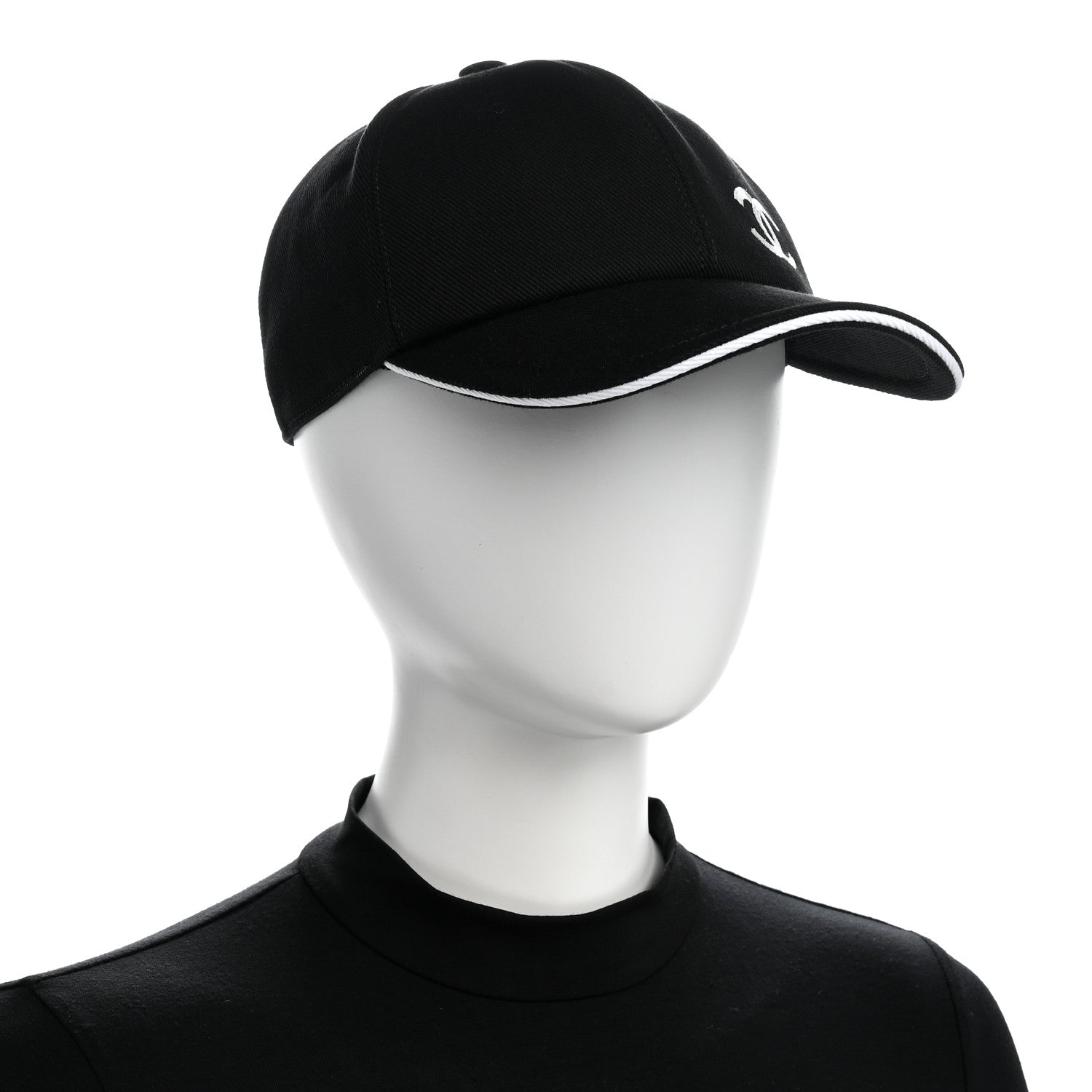 Chanel Cotton CC Cap Hat Black White 2 of 8