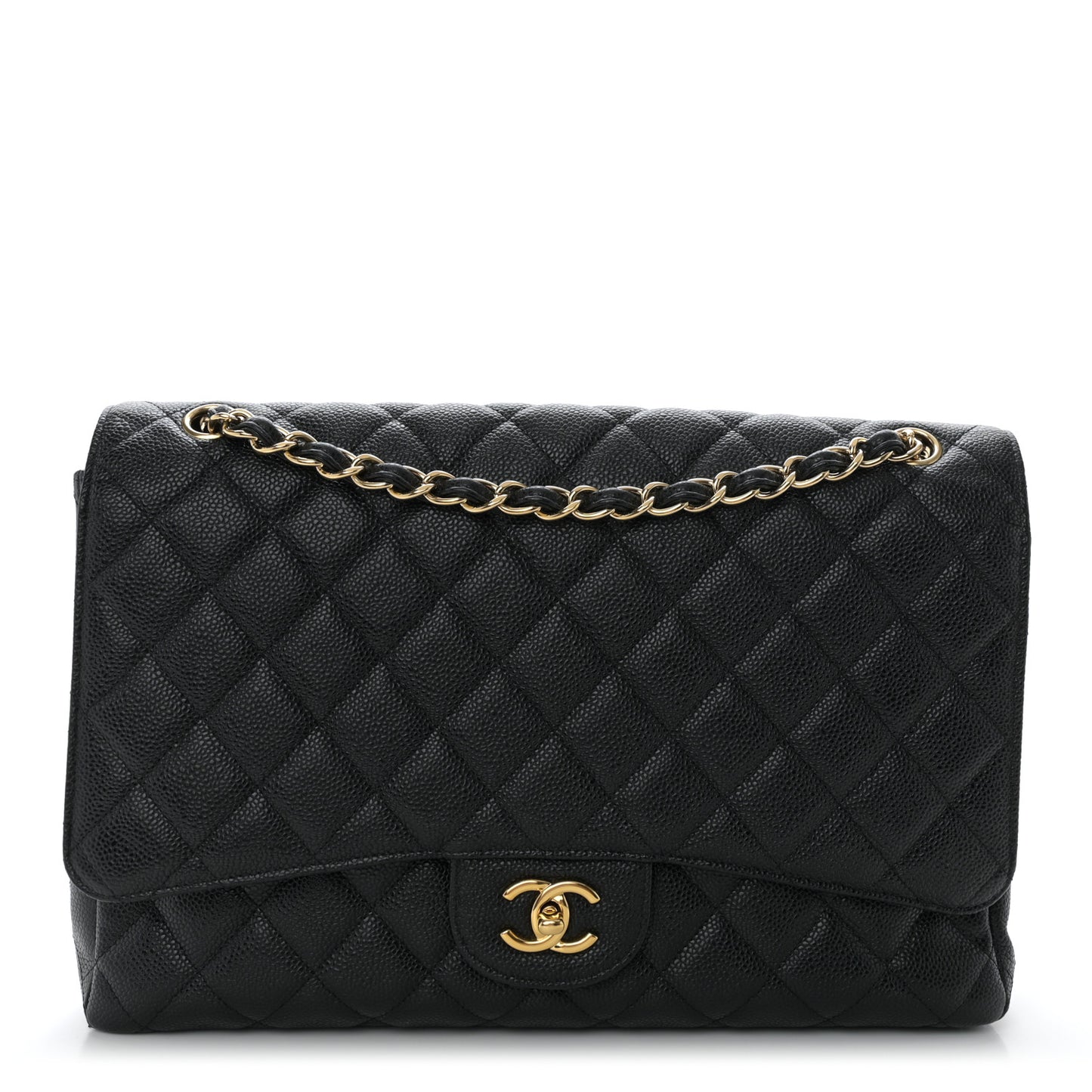 Caviar Quilted Maxi Single Flap Black