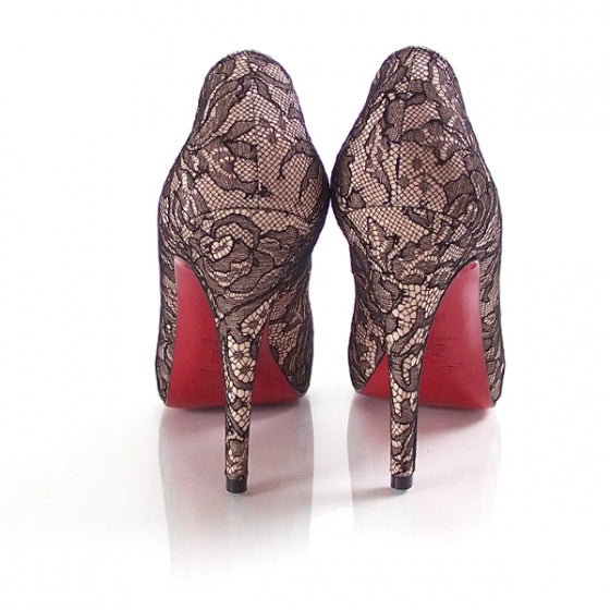 Lace Yo Yo Zeppa Platform Peep Toe Pumps 38.5