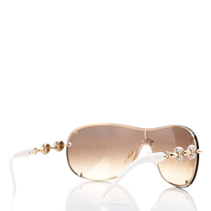 Gucci Crystal Marina Chain Shield Sunglasses GG4231/S White 4 of 8