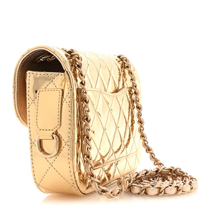 Chanel Mirror Calfskin Metallic Calfskin Quilted Hollywood Boulevard Mini Flap Gold 2 of 10
