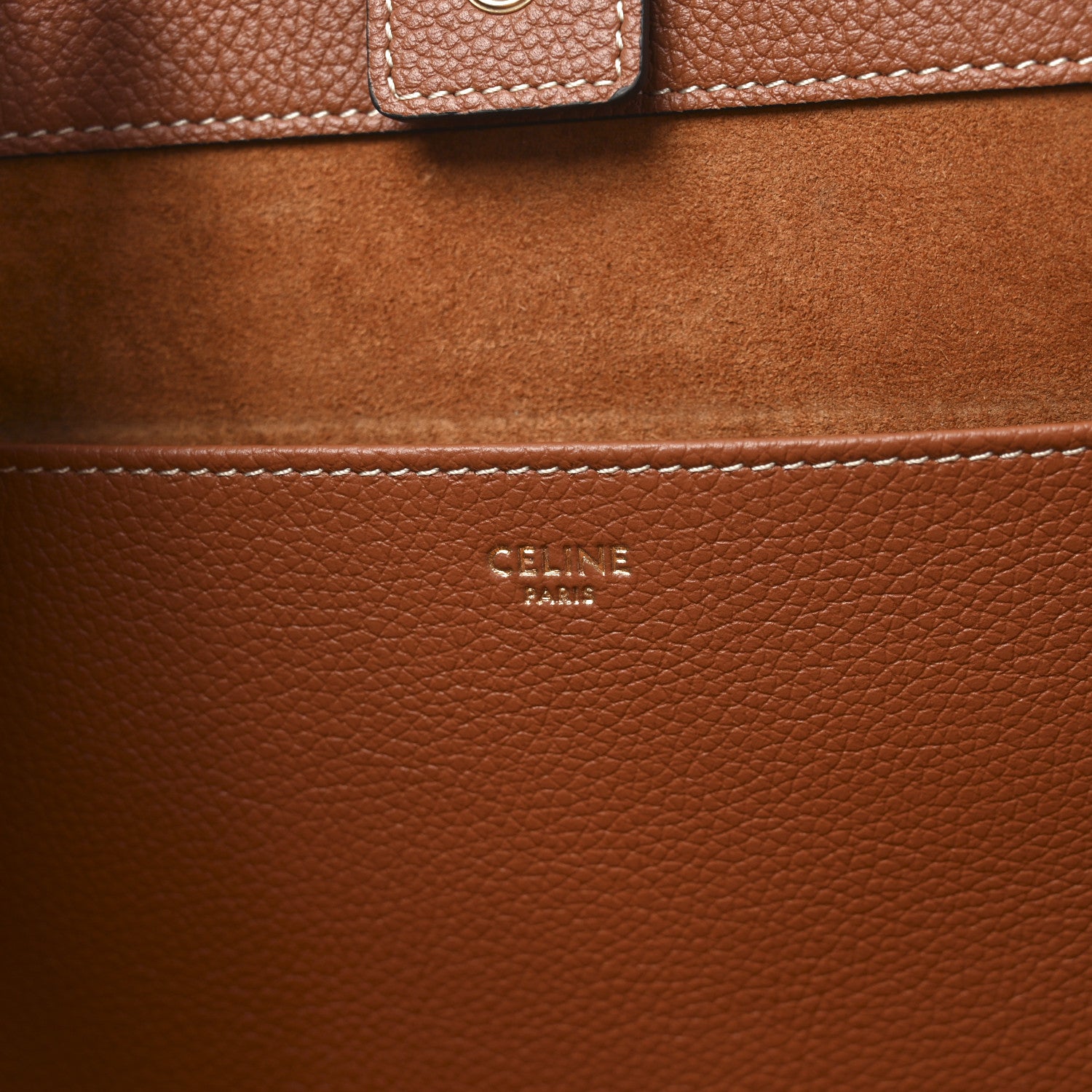 Celine Grained Calfskin Triomphe Medium Cabas Anais Tan 6 of 9