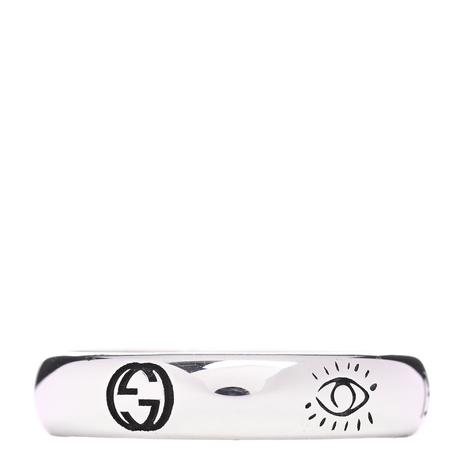 Gucci Sterling Silver Blind for Love Band Ring 63 10.25 3 of 5